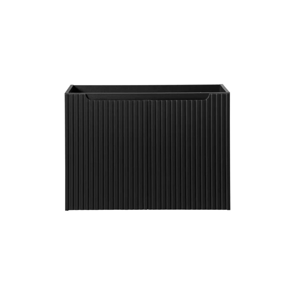 Mobile sottolavabo per bagno VANO – 2 ante – Nero opaco – L80 × P39 × H57 cm – Da appendere