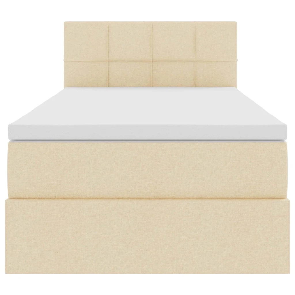 Letto con contenitore e materasso Crema 100 x 200 cm
