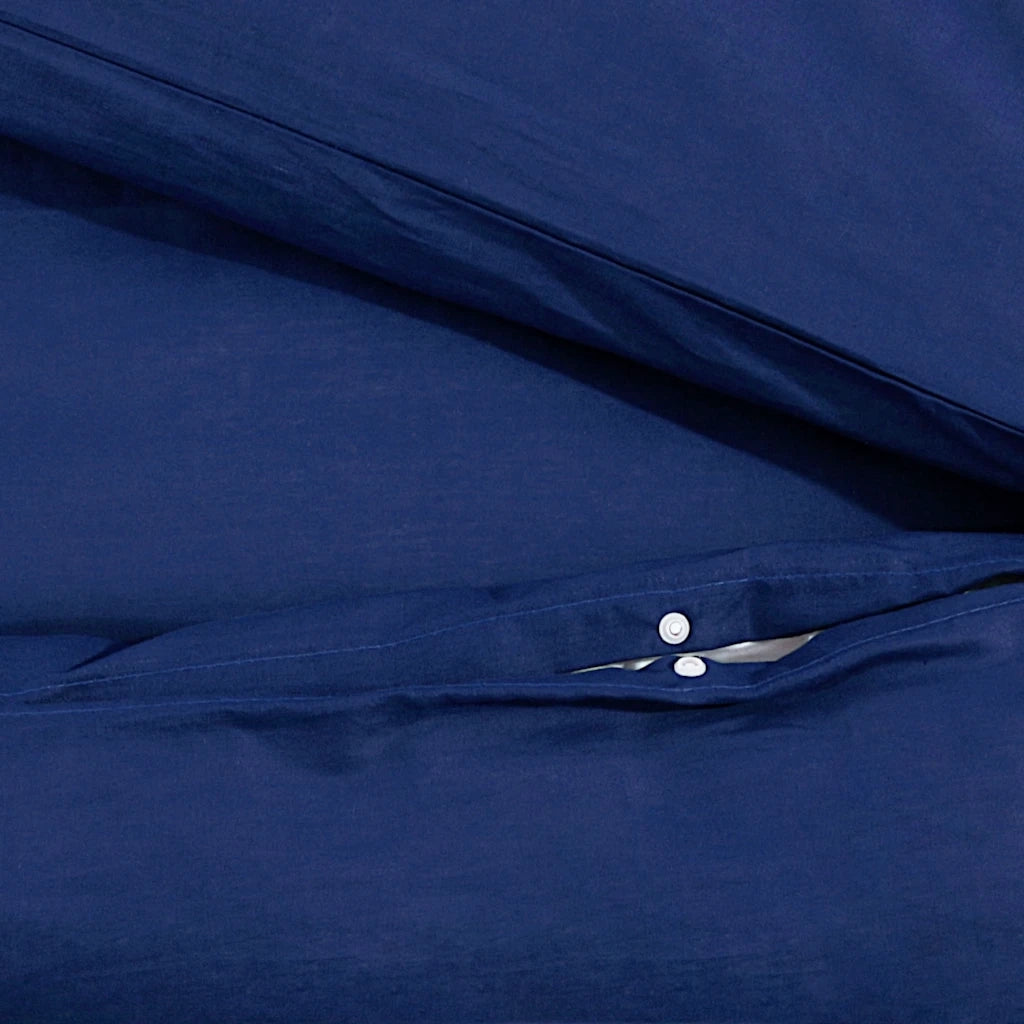 Set Copripiumino Blu Marino 155x220 cm in Microfibra Leggera 136007