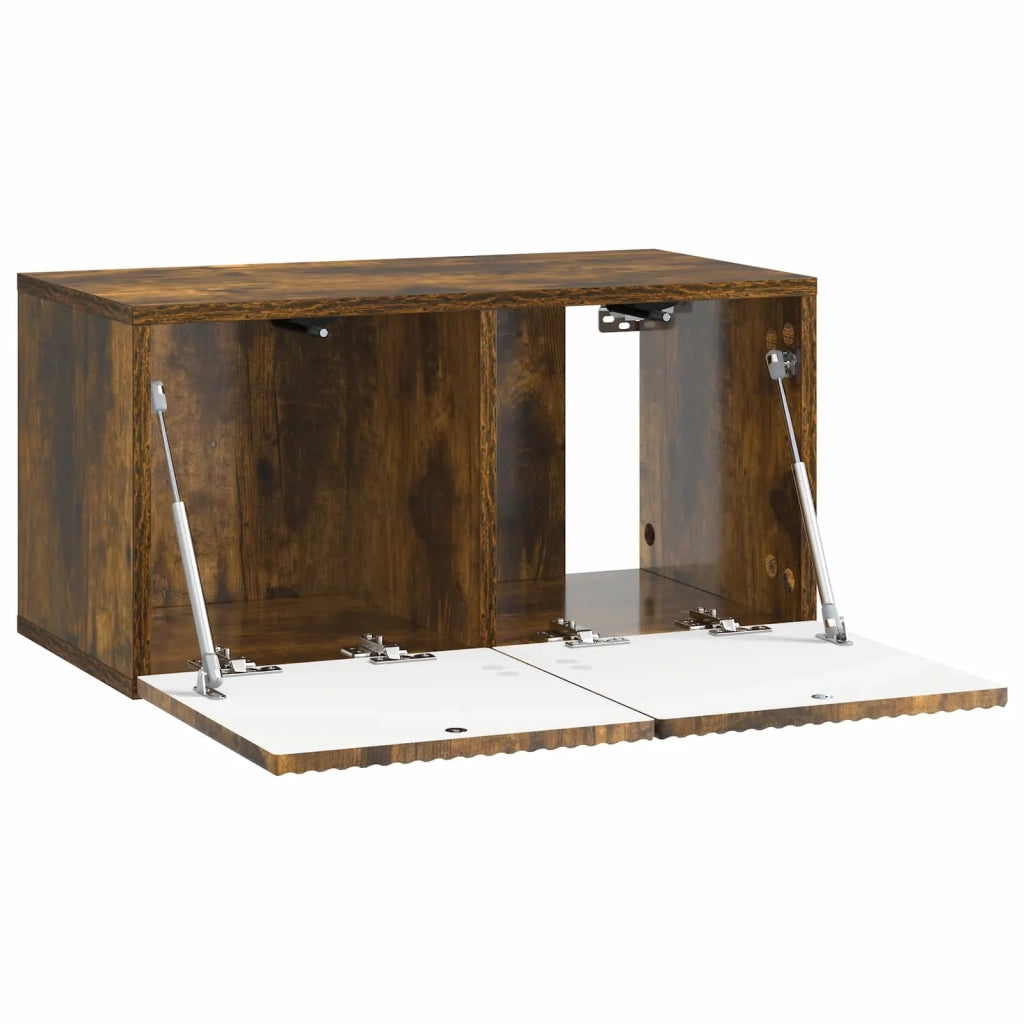 Mobile Porta TV da Muro-Credenza per TV sospesa Rovere Fumo 59,5 x 31 x 30 cm 573290