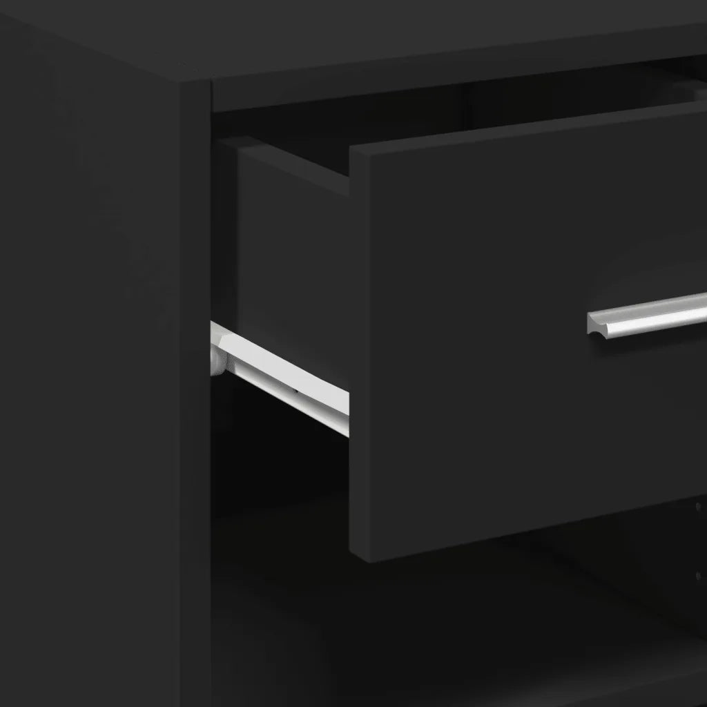 Credenza Nera 30x42,5x93 cm in Legno Multistrato 846307