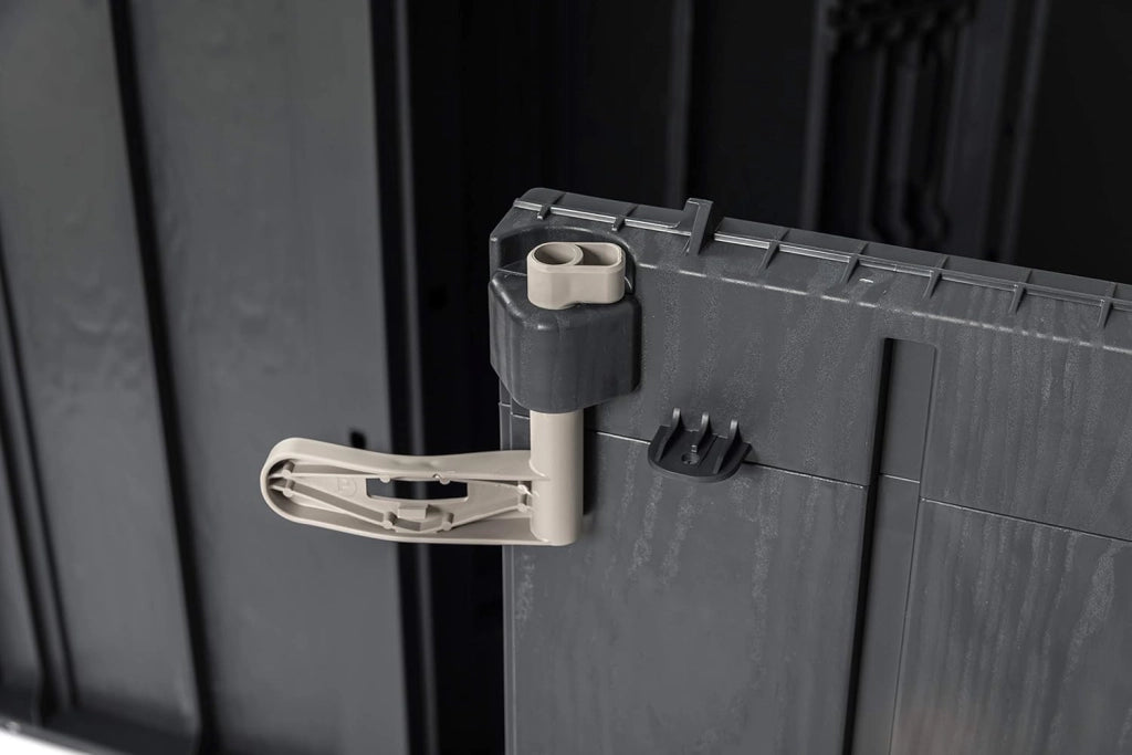 Baule porta attrezzi da esterno in resina Stora Way 842 litri con doppia apertura colore grigio talpa e antracite scuro Toomax