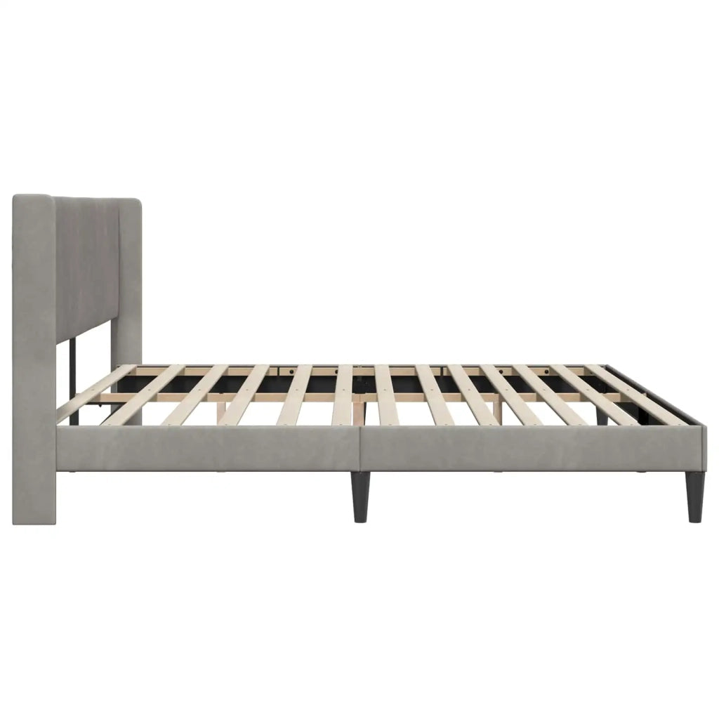 Struttura del letto-Giroletto Grigio Chiaro 180 x 200 cm Velluto 240569