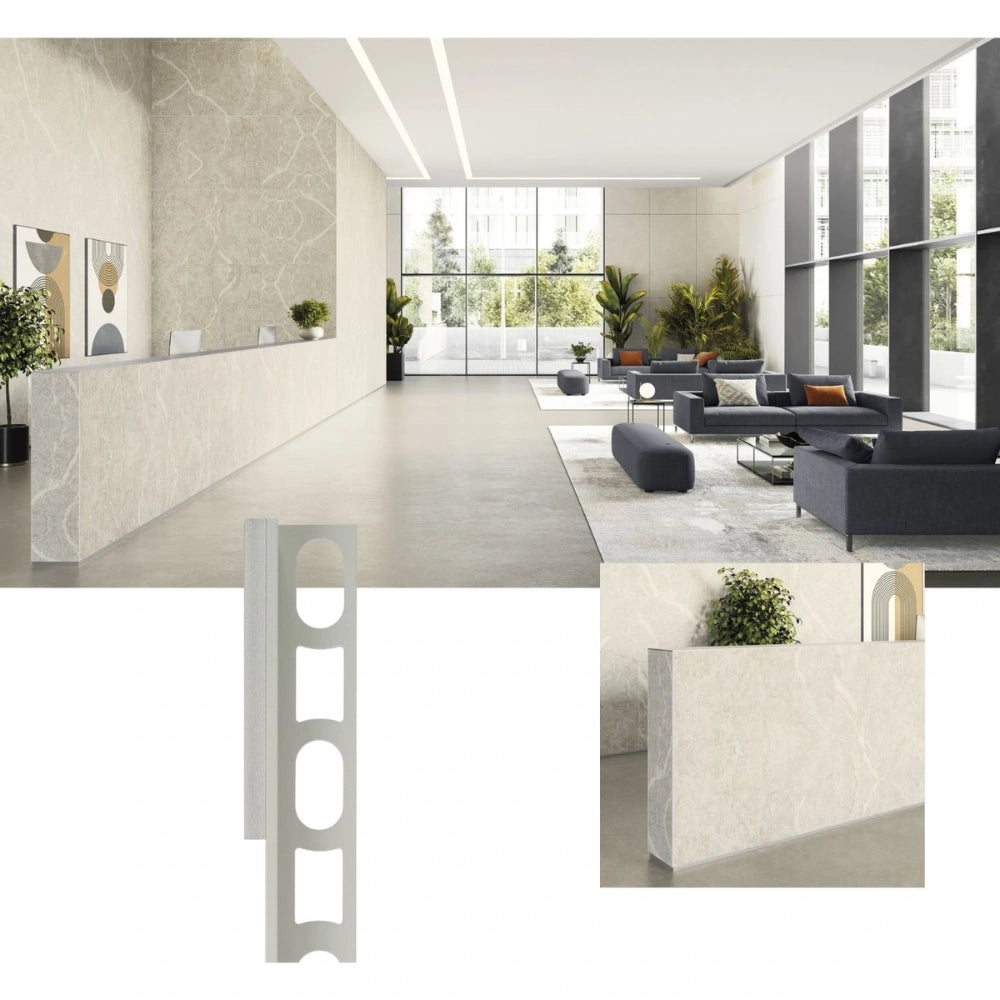 Profili in alluminio verniciato colore manhattan 110 a l per finitura parete proangle *** pezzi 3 pz, confezione 1