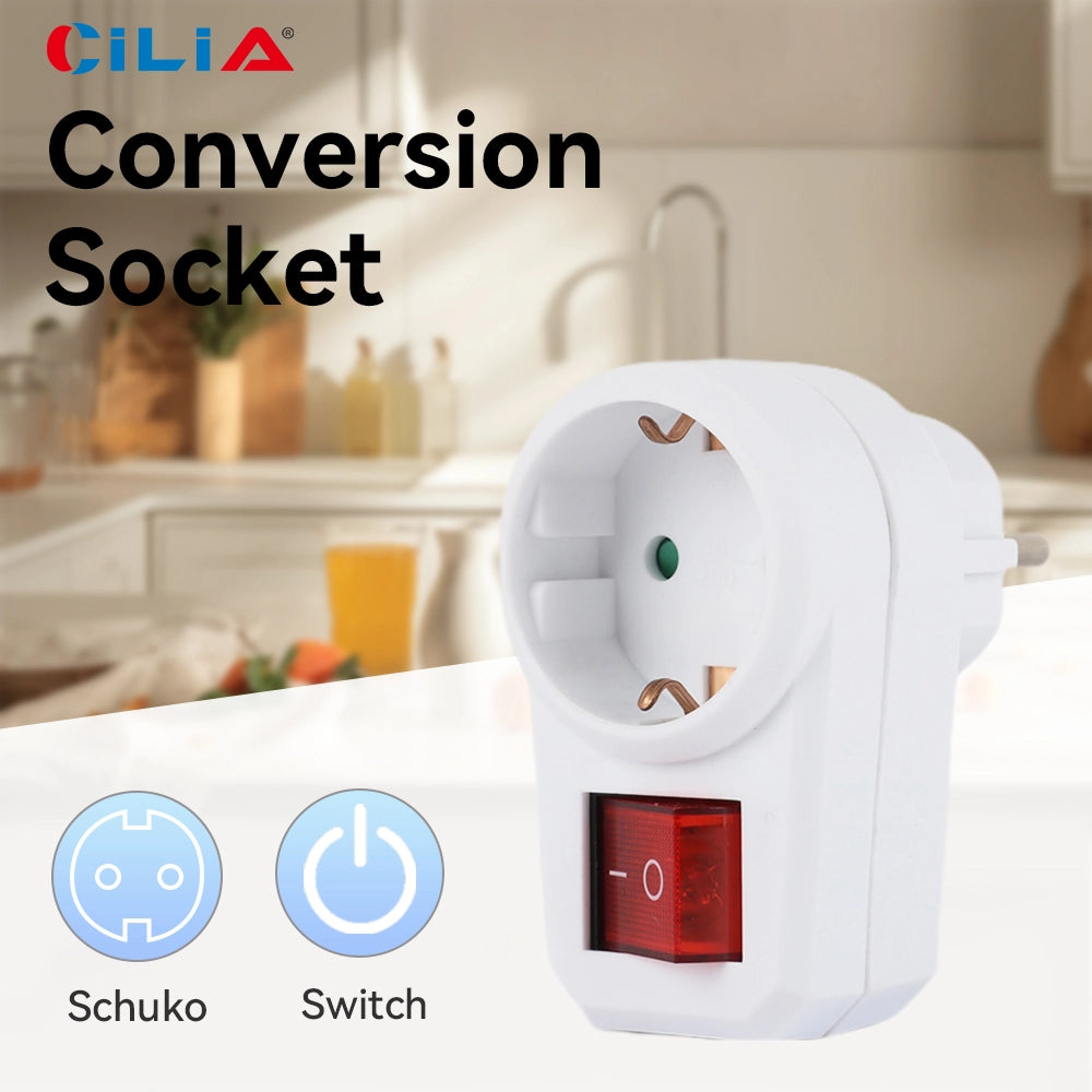 Presa Elettrica con Interruttore Schuko 2 Poli ¨C Xylo ¨C Bianca