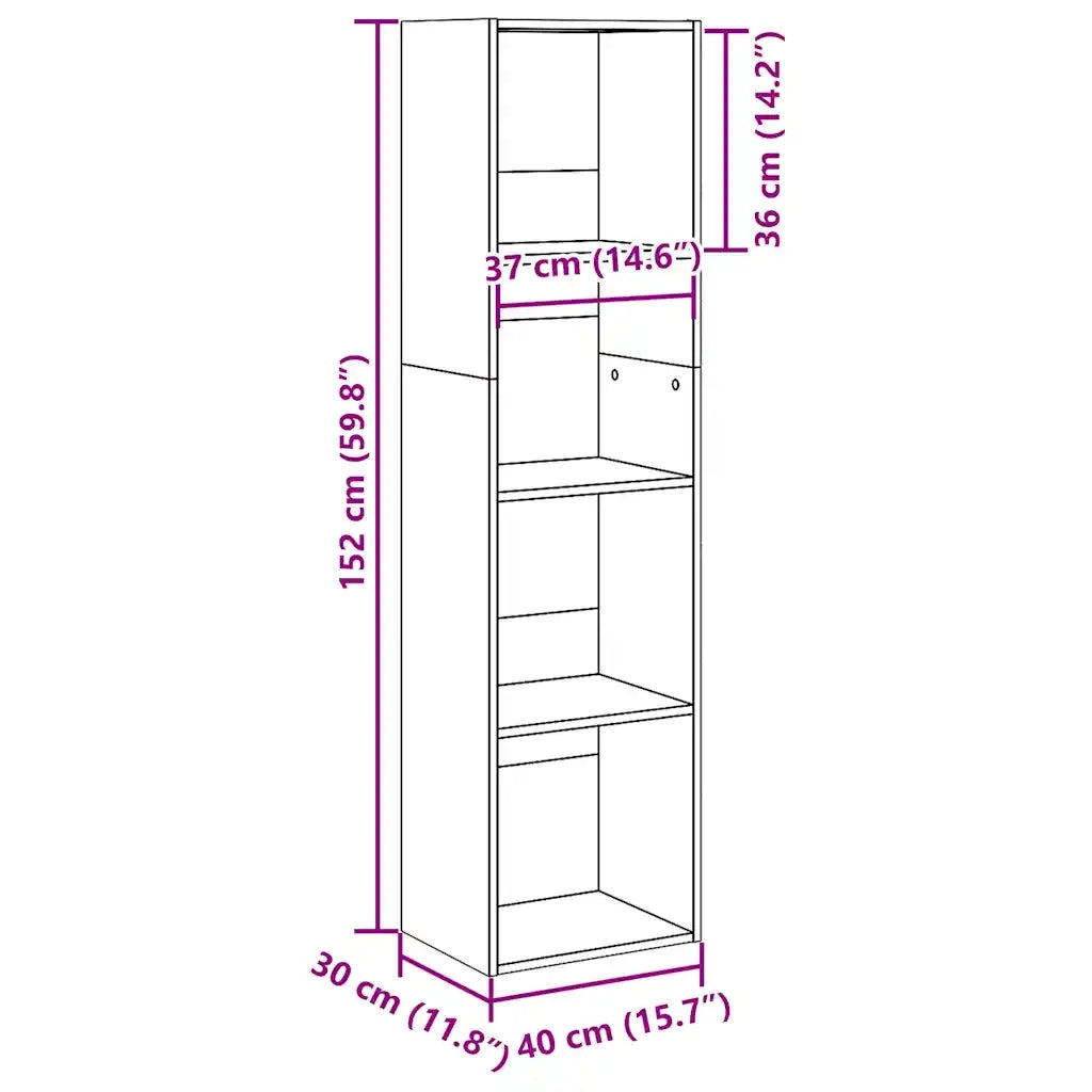 Libreria Legno Antico 40x30x152 cm in Legno Multistrato 857883