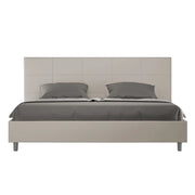 BS COM Letto matrimoniale king size senza rete imbottito 200x200 similpelle tortora