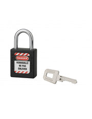 Lucchetto con arco in acciaio Ø 6 x 25 mm, nero – THIRARD