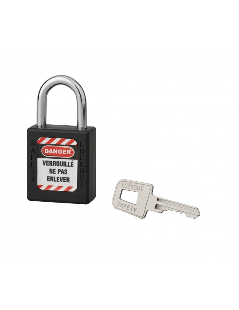 Lucchetto con arco in acciaio Ø 6 x 25 mm, nero – THIRARD