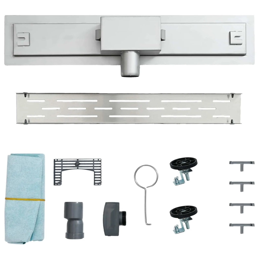Drenaggio doccia con design a striscia Argento 80 cm 42015958