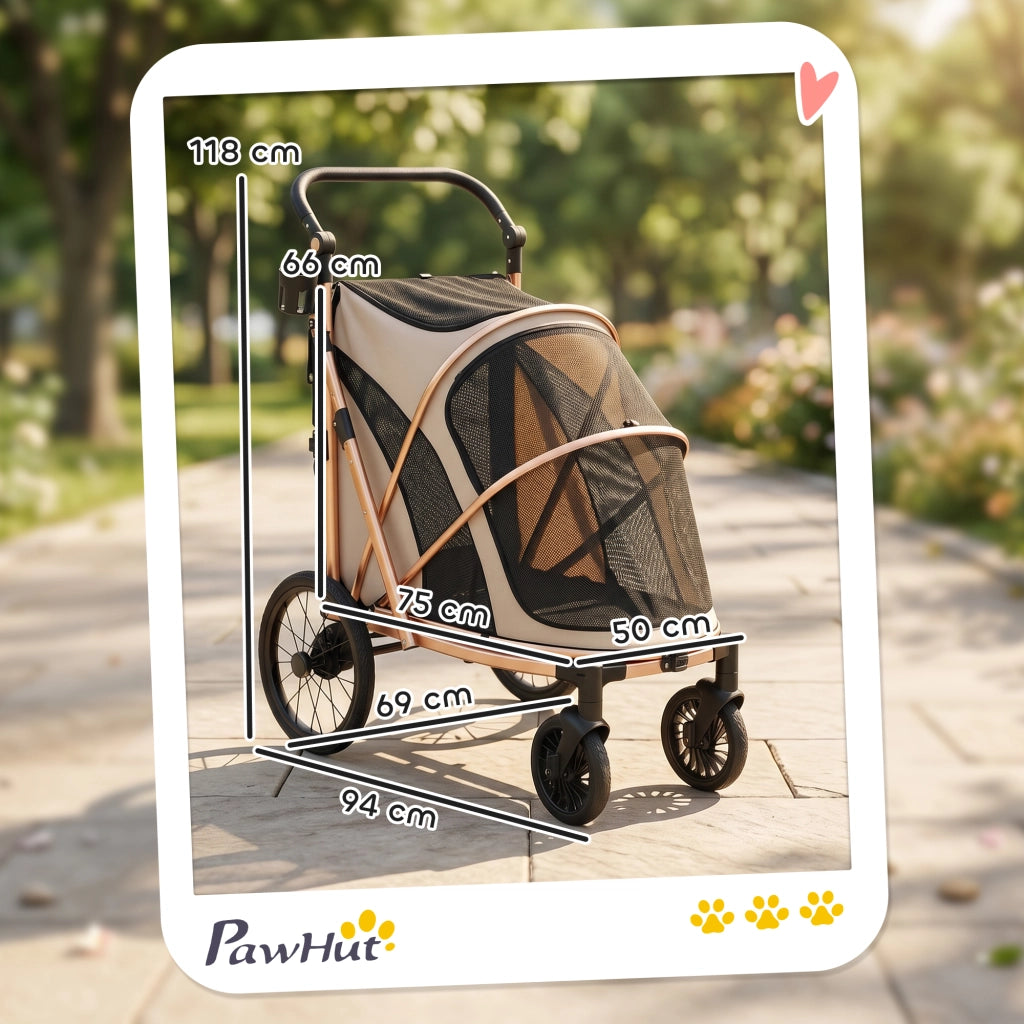 Carrello Pieghevole per Cani ¨C Minimal ¨C Marrone Chiaro 20 kg