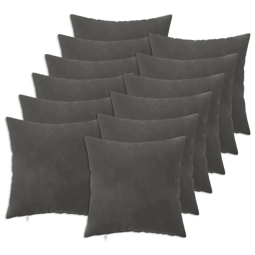 Federa 12 pcs HEERLEN Grigio Scuro 50 x 50 cm Velluto 910791