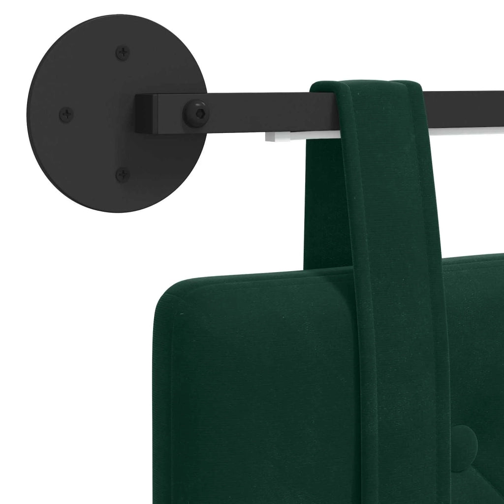 Testiera | Testata sospesa Con luce LED Verde Scuro Velluto