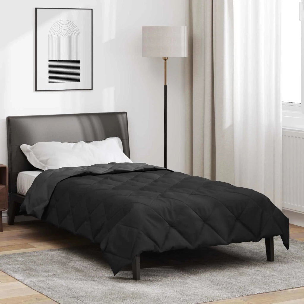 Duvet Estivo Nero e antracite 200 x 155 cm Microfibra 42025478