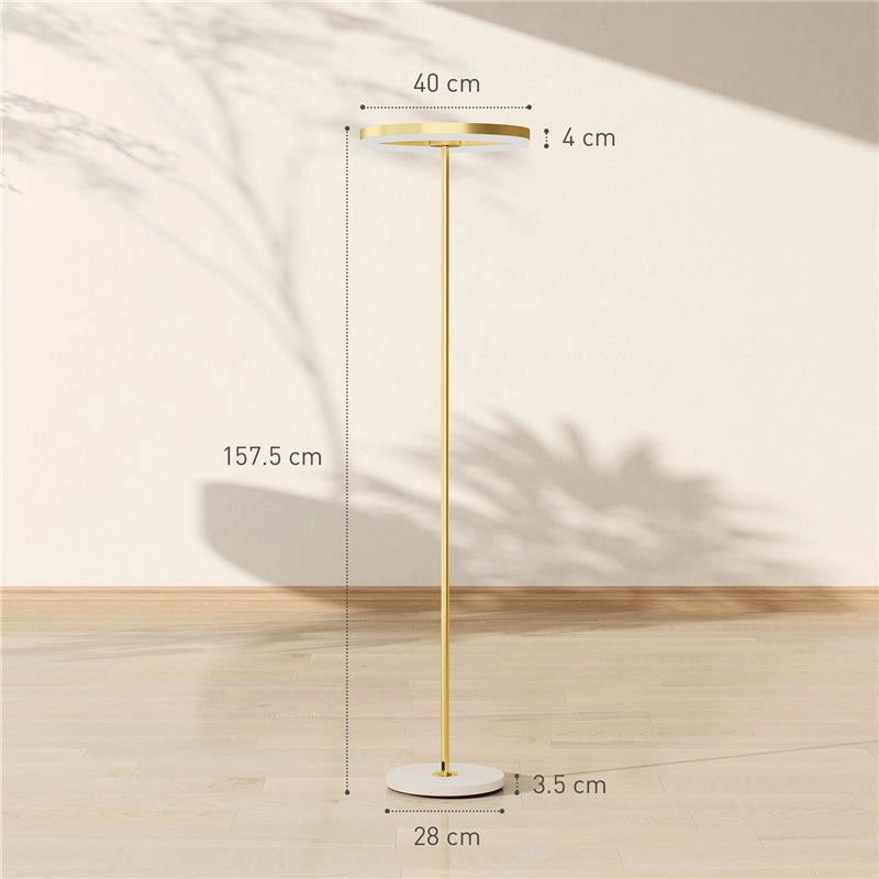 LAMPADA DA TERRA MODERNA CON LUCE DIMMERABILE CON INTERRUTTORE A PEDALE E 3 LUMINOSITÓ, ORO