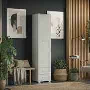 Armadio FAUSKE - 2 Cassetti - Bianco - Larghezza 40 cm, Altezza 180 cm, Profondit? 36 cm