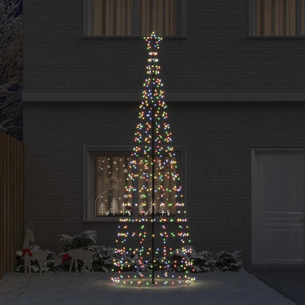 Albero di Natale LED con picchetti per il terreno 400 cm Ferro 42018755
