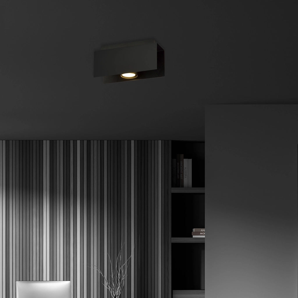 Plafoniera Moderna 1 Luce Cassiopea In Acciaio Nero