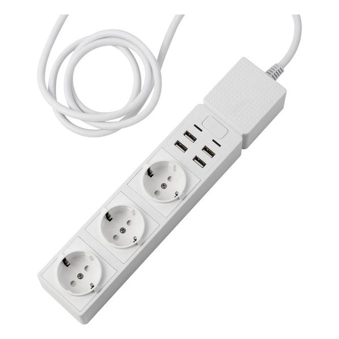EDiMAX SP-1123WT Ciabatta Elettrica WiFi 3 Prese AC 4 Porte USB 1,5 m colore Bianco