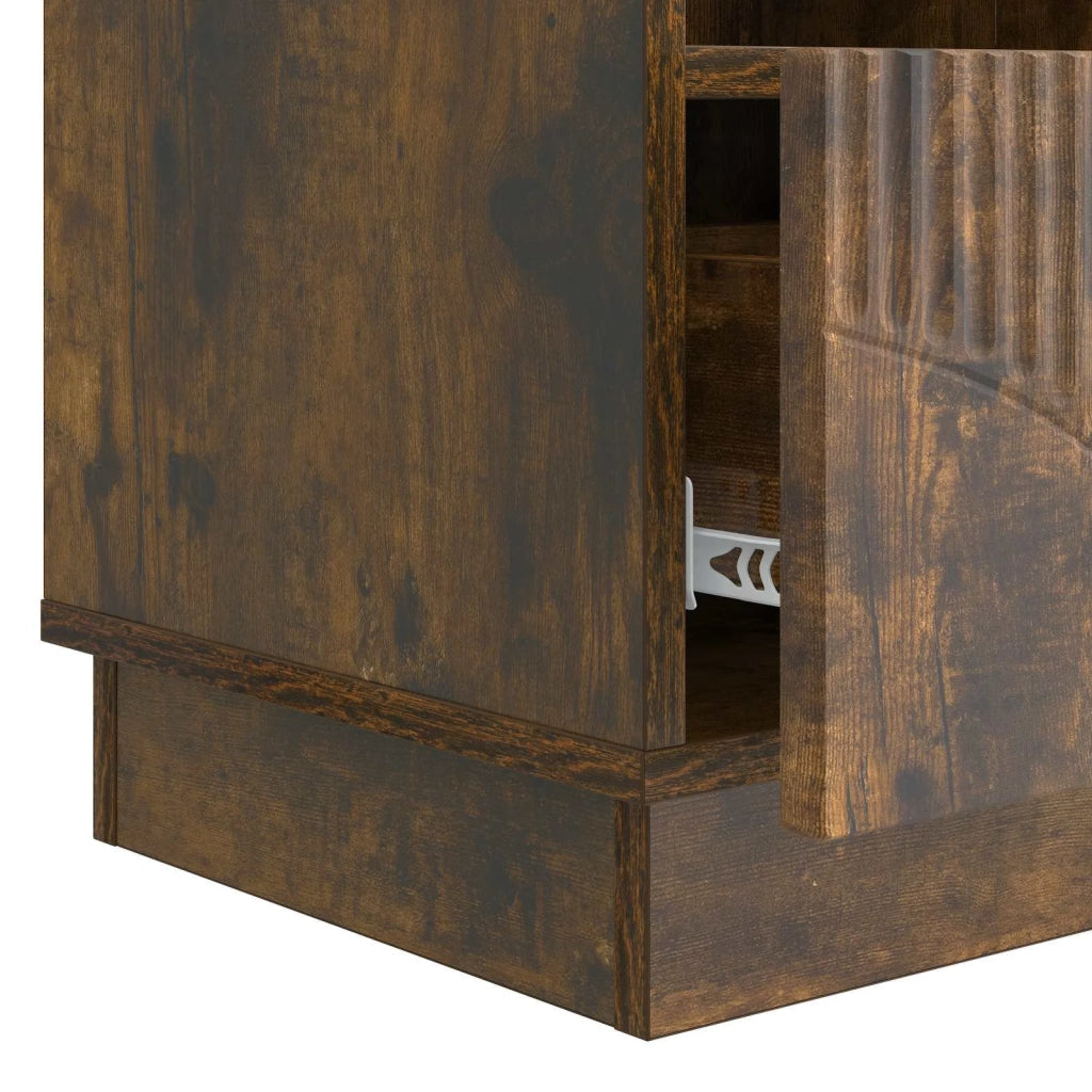 Mobile TV-Credenza per TV Rovere Fumo 102 x 34,5 x 47 cm Legno ingegnerizzato 676897