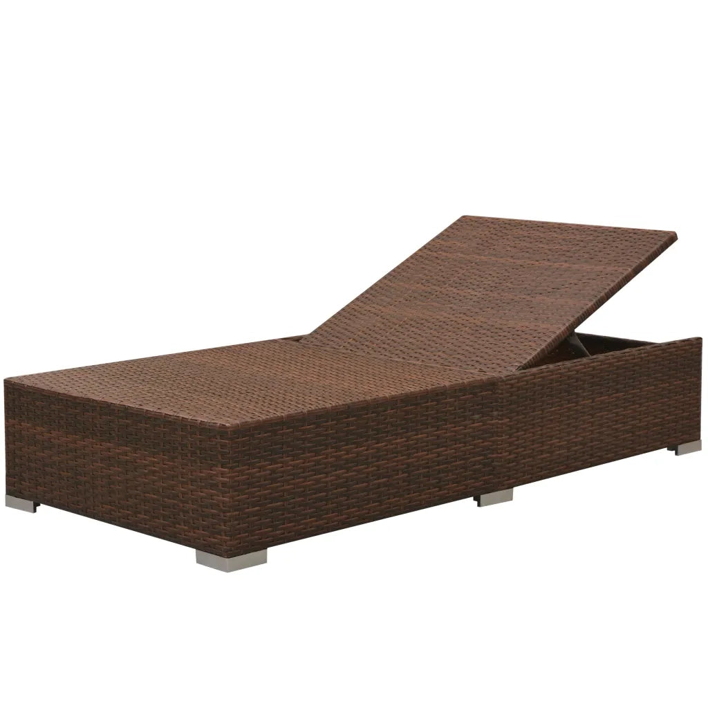 Set Divani da Giardino 3 pz con Cuscini in Polyrattan Marrone 42747