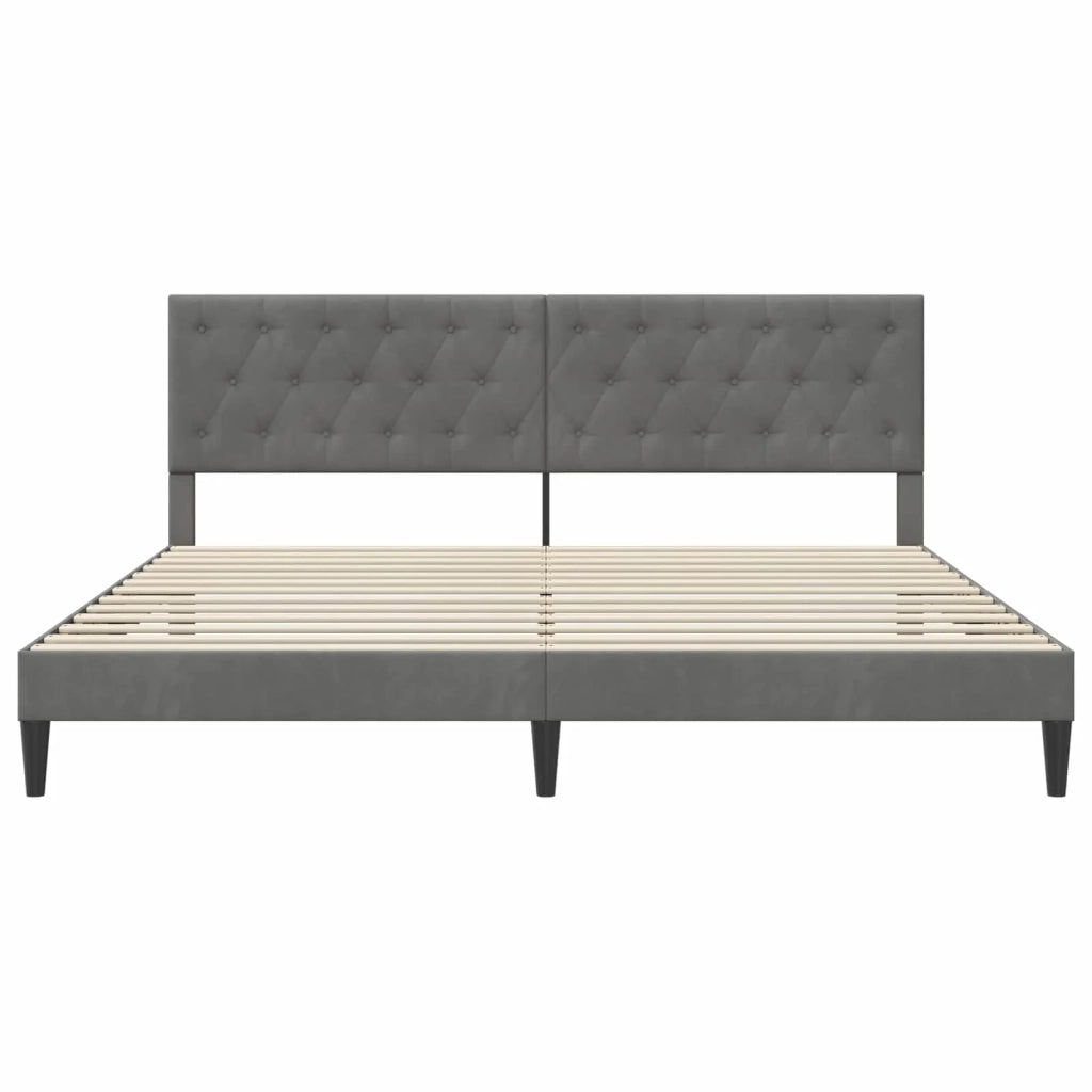 Struttura del letto-Giroletto Grigio Scuro 200 x 200 cm Velluto 762165