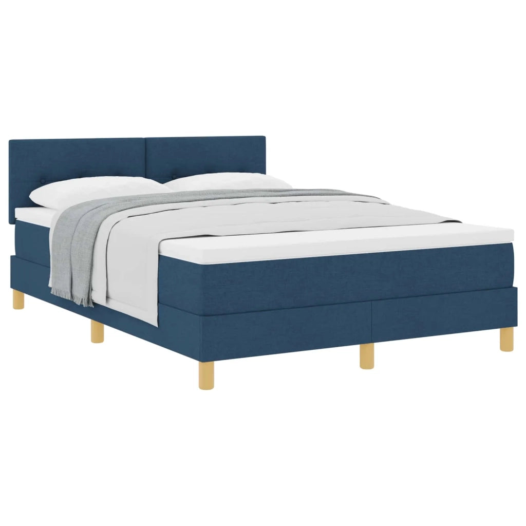 Letto a molle con cuscino con testiera Blu 140 x 190 cm Tessuto 3338922