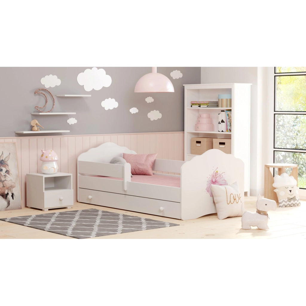 Comodino per cameretta Emi bianco con cassetto