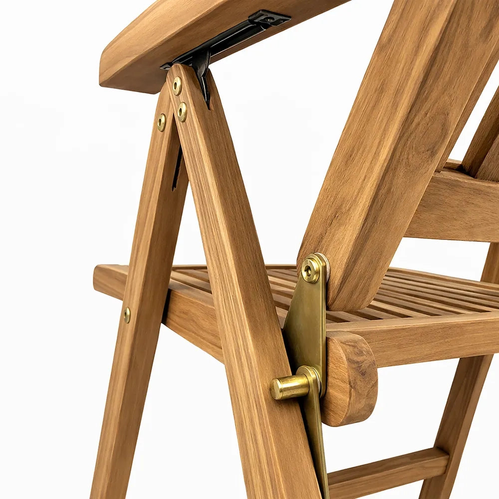 Sedia Pieghevole con Braccioli in Teak - Bali