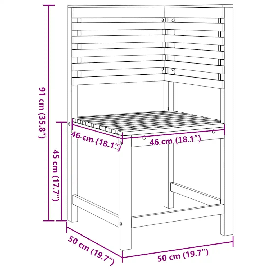 Sedia da Giardino Marrone 50 x 50 x 91cm CFW9209078