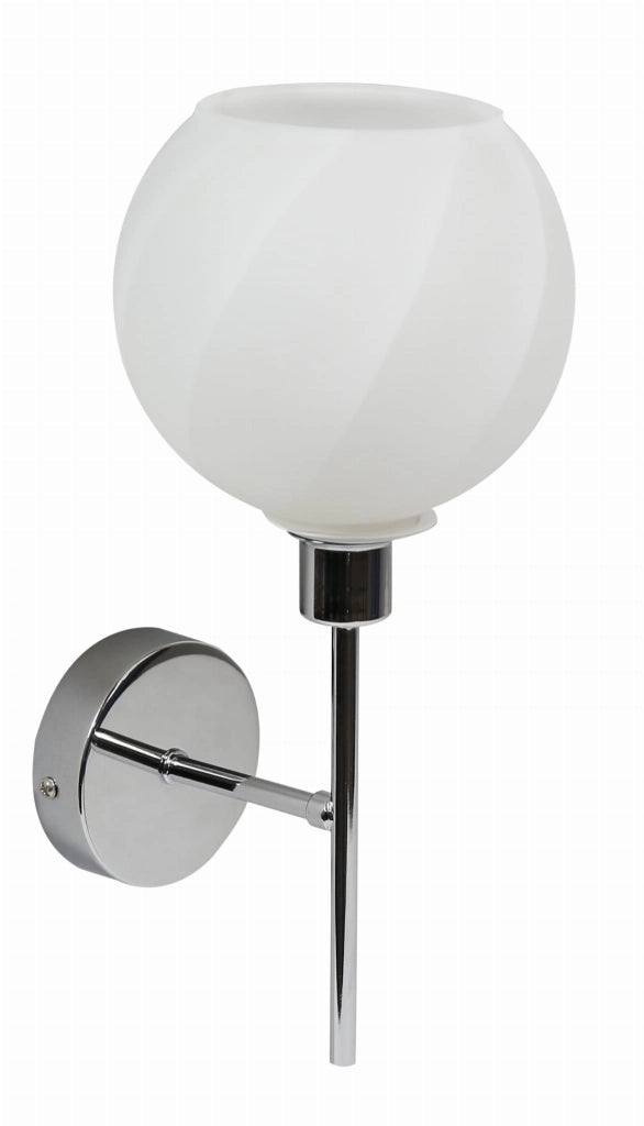 Applique Candellux Raul cromata vetro bianco E27 31cm