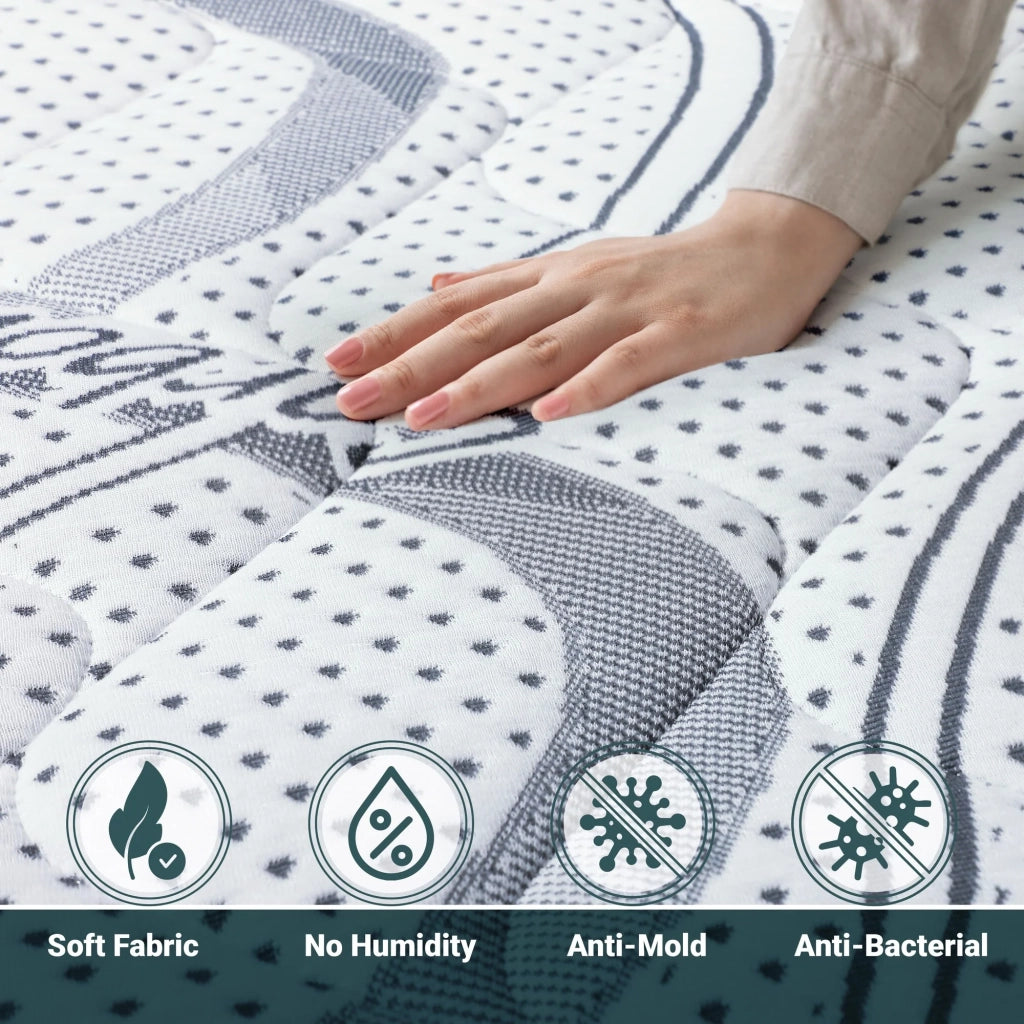 Materasso Matrimoniale 200x210 cm a Media Rigidita' | Altezza 16 cm | Tessuto Anallergico e Traspirante | Proprieta' Ortopediche e Automodellanti | Prodotto in Italia