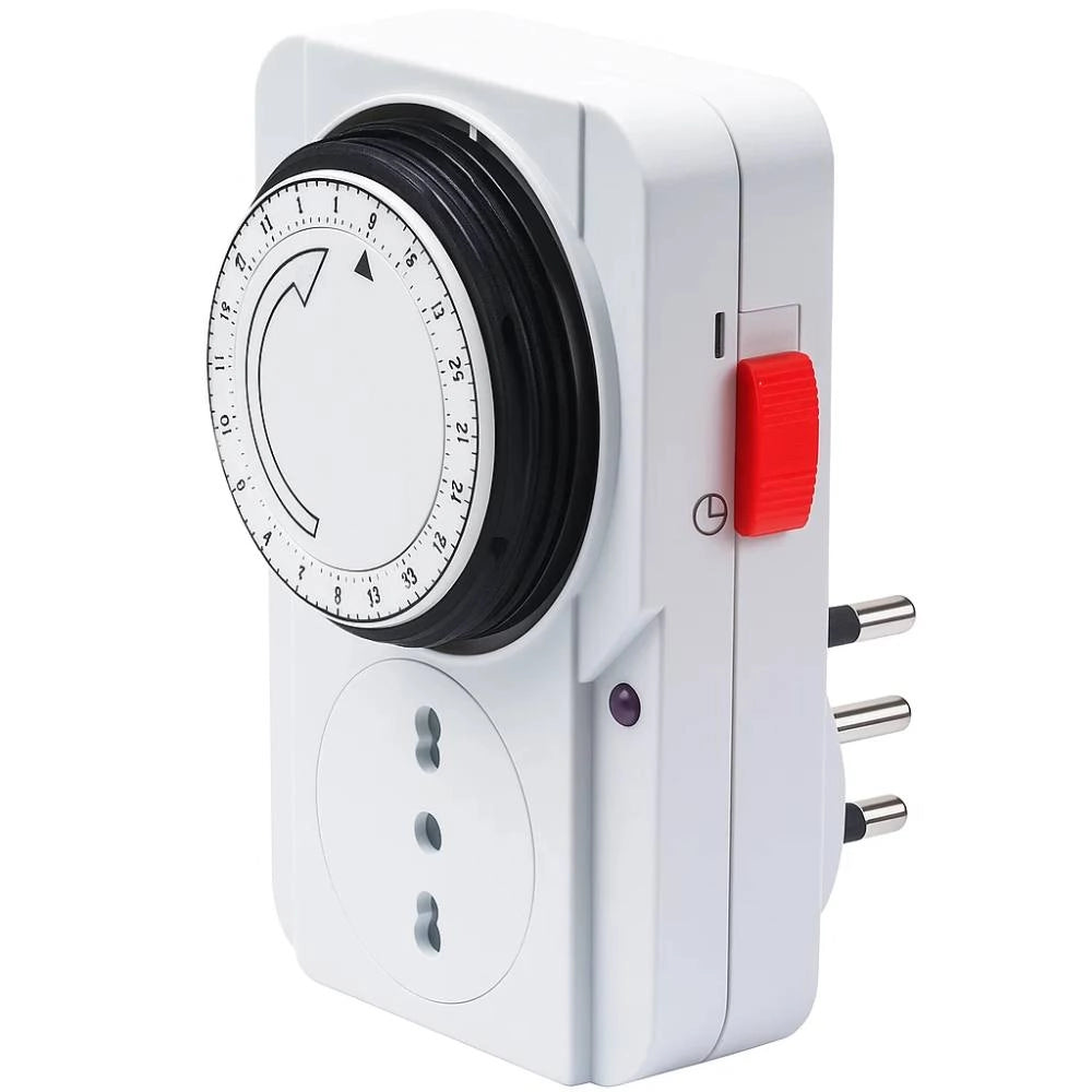 Ecova 20808 timer meccanico giornaliero programmabile con presa bipasso 16a