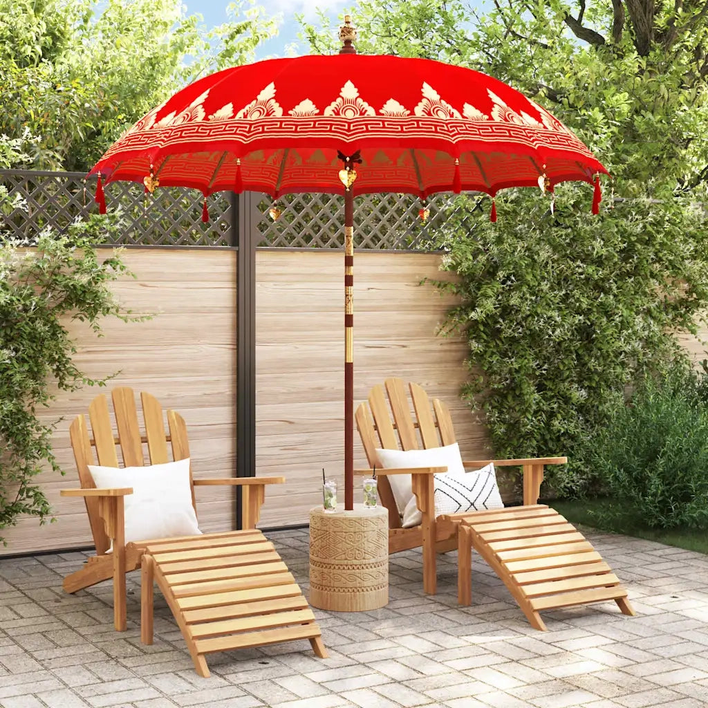 Parasol Balinese 260 Rosso 210-220 cm Cotone e legno massello 3356898