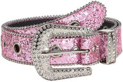 Cintura in Pelle con Perle - 103 cm - 3,8 cm Larghezza