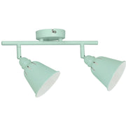 Applique parete/soffitto orientabile 2 luci menta E14 Fiona Polux