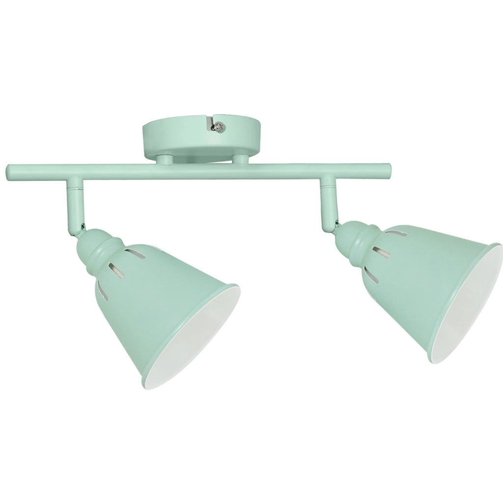 Applique parete/soffitto orientabile 2 luci menta E14 Fiona Polux