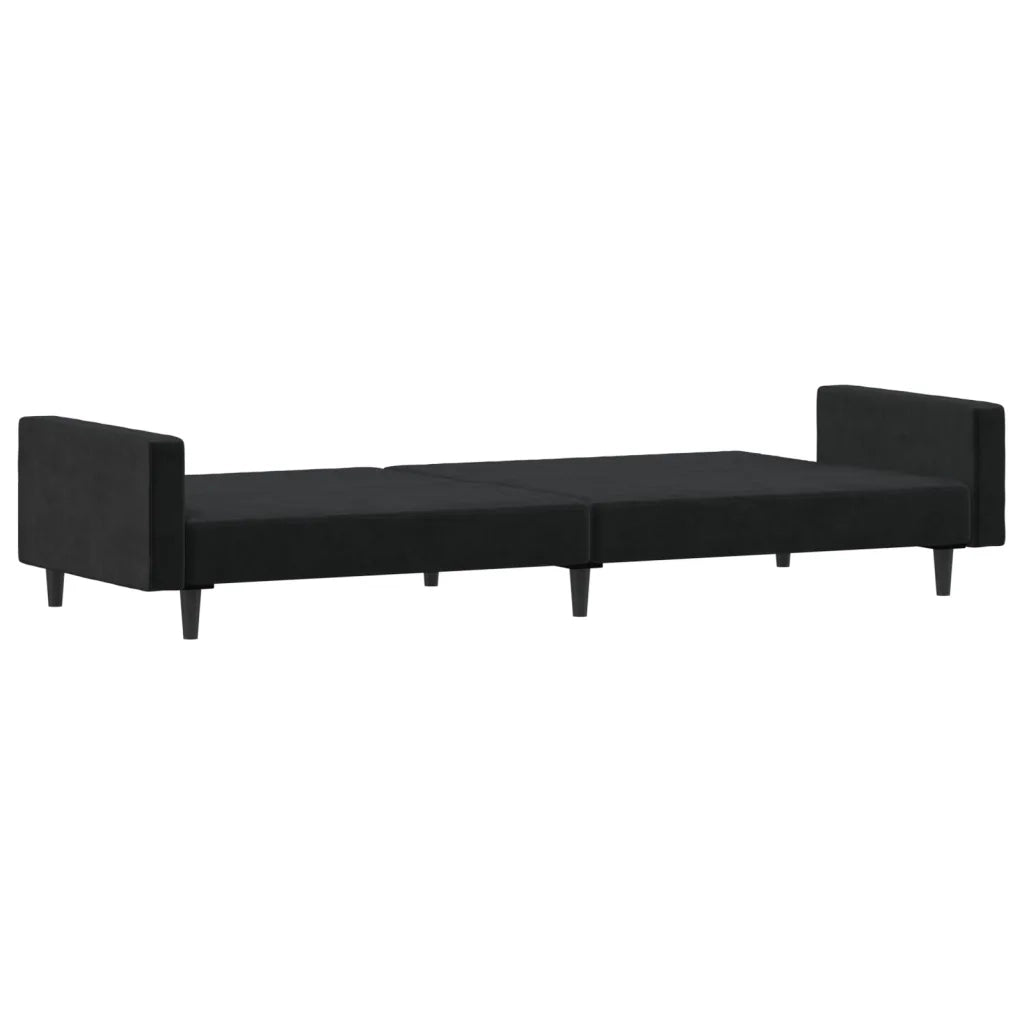 Divano letto | Sof¨¤ letto | Letto singolo a 2 Posti Nero in Velluto