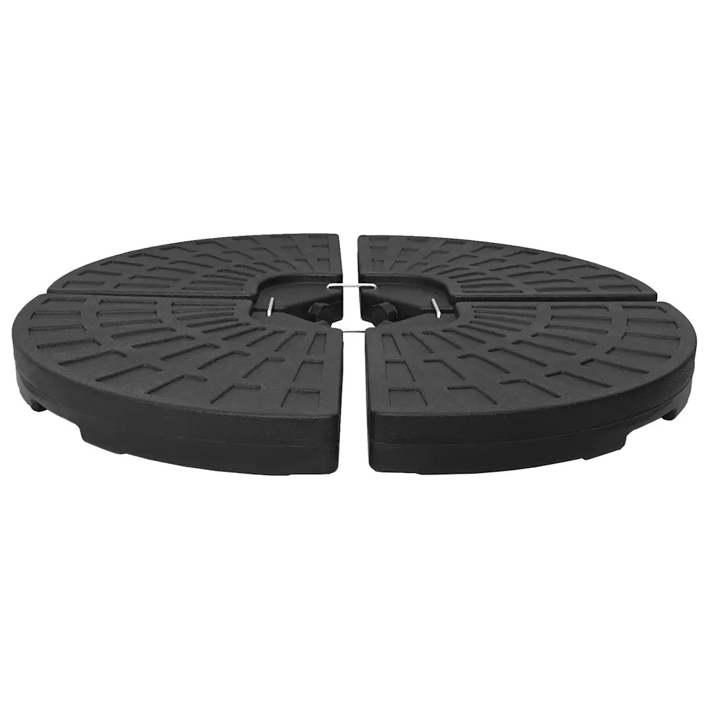 Base per Ombrellone a Forma di Ventaglio 4 pz Nero 47857