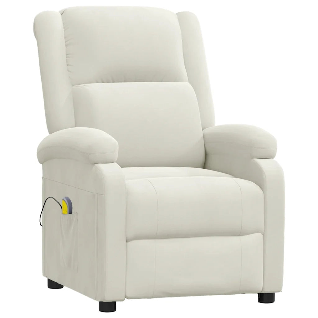 Poltrona Massaggiante Crema in Velluto 342419
