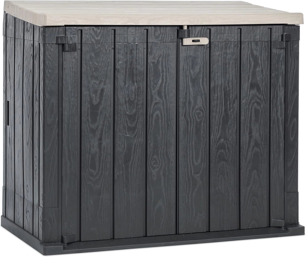 Baule porta attrezzi da esterno in resina Stora Way 842 litri con doppia apertura colore grigio talpa e antracite scuro Toomax