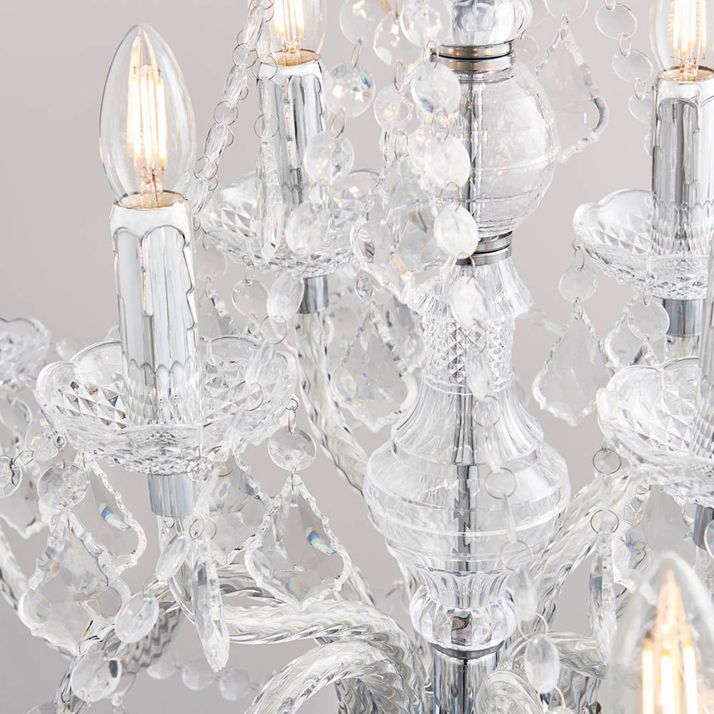 Lampadario glamour acrilico trasparente 12xE14 Endon