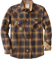 Camicia in Flanella per Uomo - Camicia Western con Bottone a Dado e Maniche Lunghe