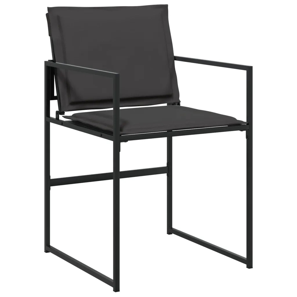 Set da Pranzo da Giardino 17 pz con Cuscini Nero in Textilene 3295087
