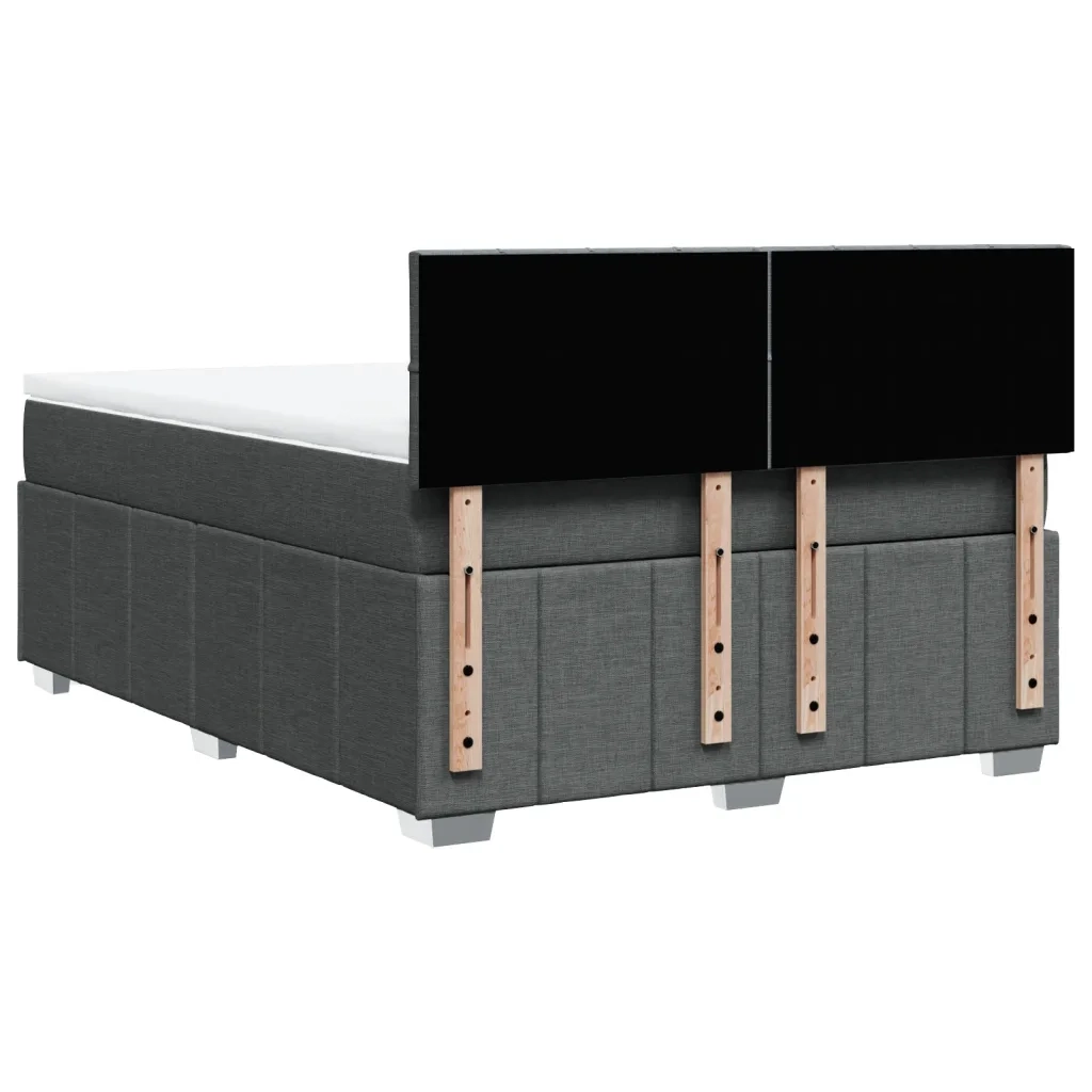 Giroletto a Molle con Materasso Grigio Scuro 160x200 cm Tessuto 3287120