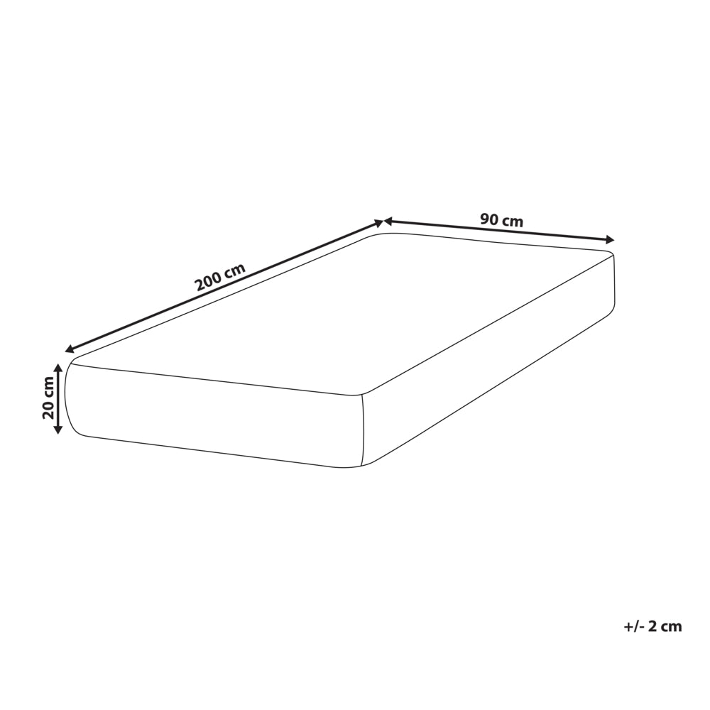 Materasso rigido a molle insacchettate sfoderabile a 7 zone 90 x 200 cm con maniglie