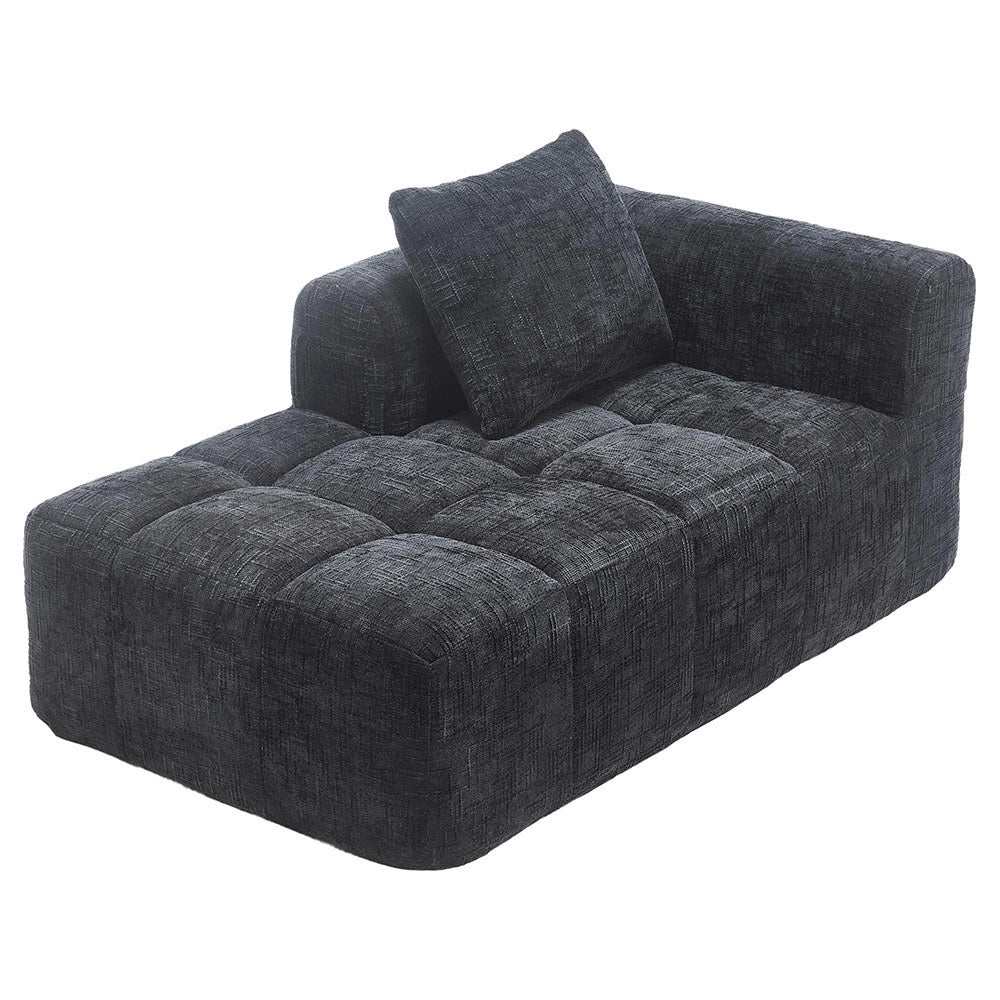 Chaise longue - Xylo - pronto uso con tasche laterali nero