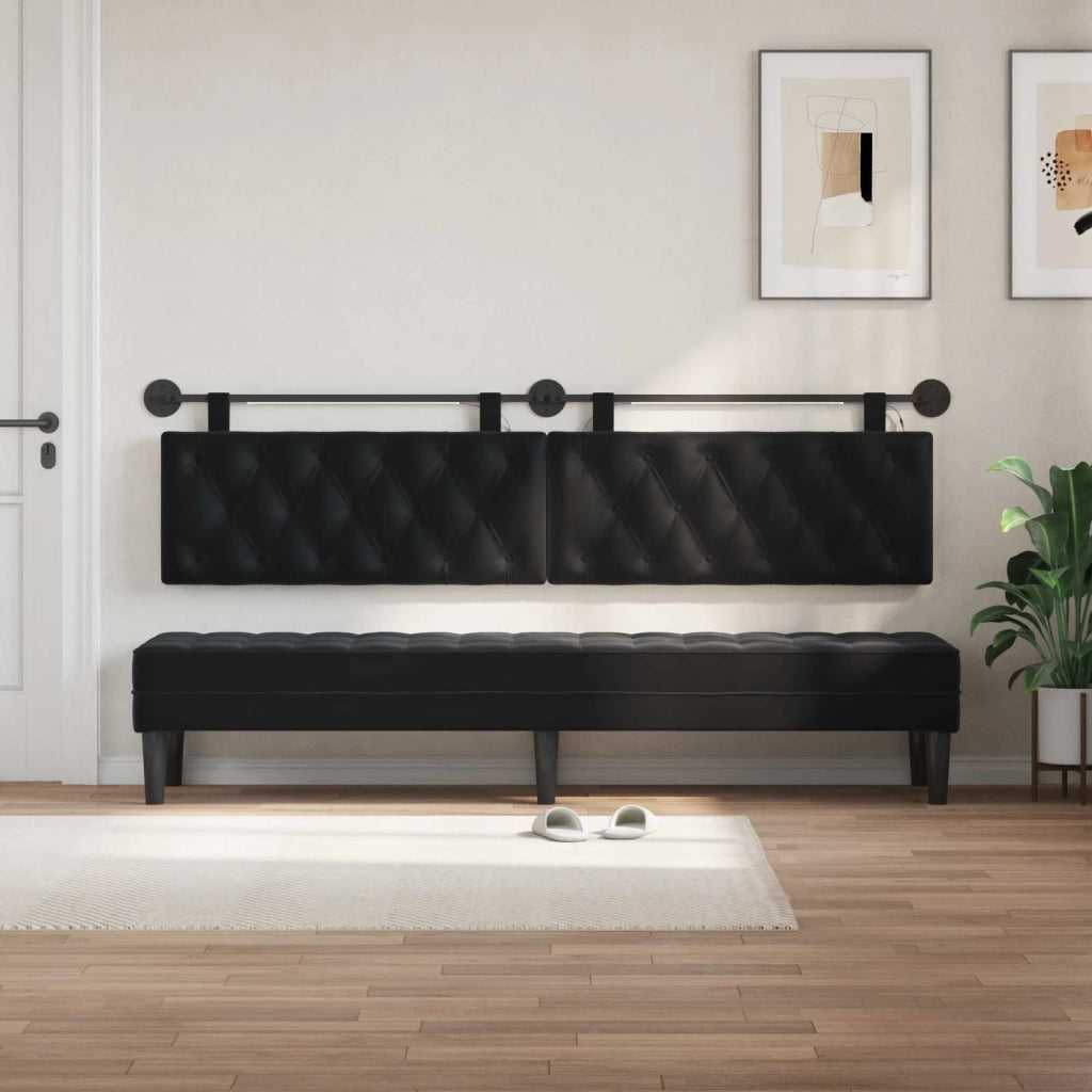 Testiera sospesa Con luce LED Nero Velluto 3424727