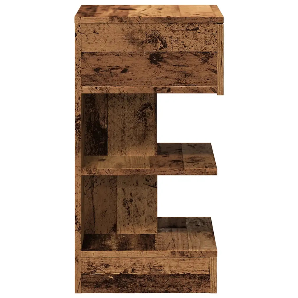 Comodini 2 pz in Legno Vecchio 40x35x65 cm in Legno Multistrato 856749