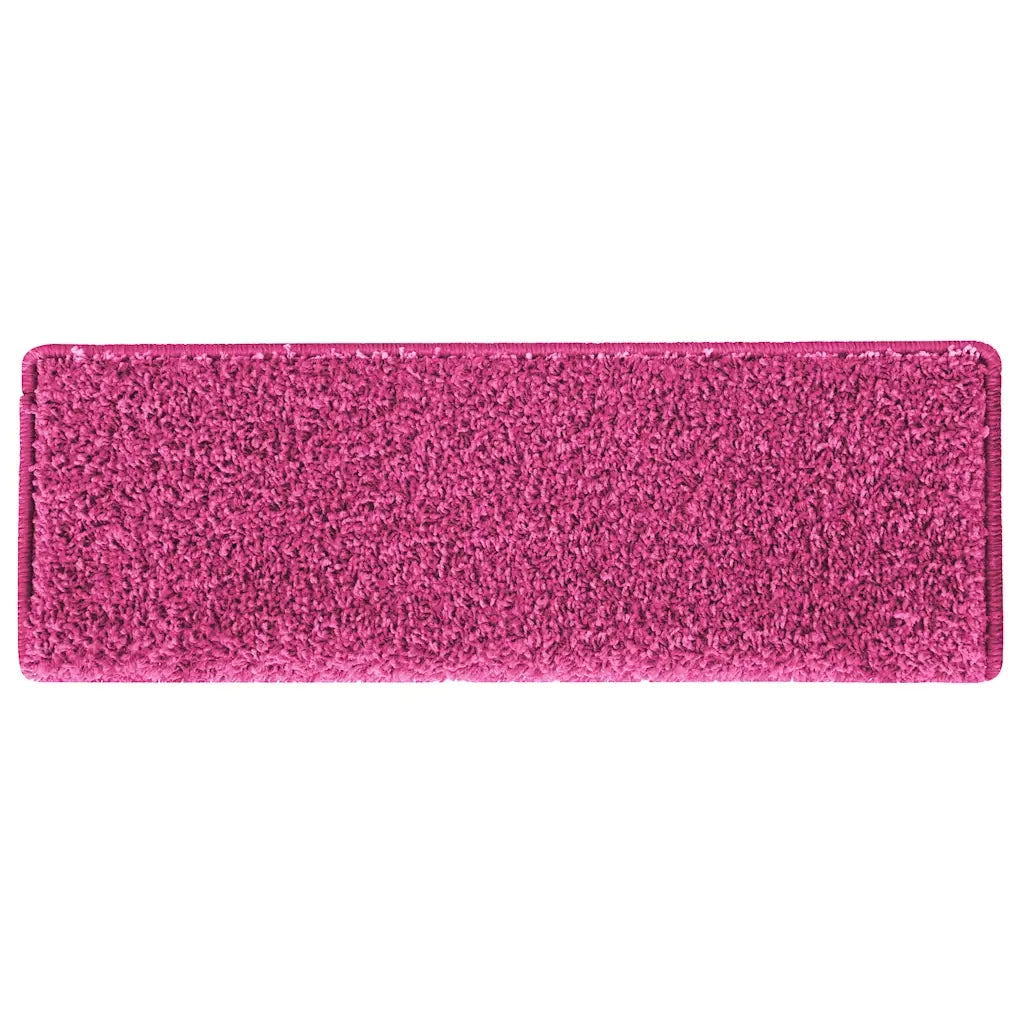 Tappetini per scale 15 pz | Gradini per Scale 65x21x4 cm Rosa Bordo rettangolare